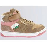 Kickado - Hoge Sneakers - Beige - Goud - Glitterroze - Synthetisch