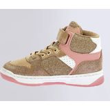 Kickado - Hoge Sneakers - Beige - Goud - Glitterroze - Synthetisch