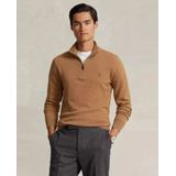 Polo Ralph Lauren - Trui - Kastanje Kleur - Wol - Halve Rits met Borduursel