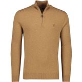 Polo Ralph Lauren - Trui - Kastanje Kleur - Wol - Halve Rits met Borduursel