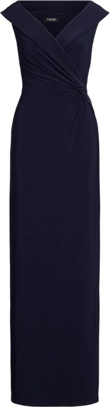 LAUREN RALPH LAUREN - Lange Jurk - Marineblauw - Polyester