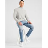 Polo Ralph Lauren - Mesh-Knit Quarter-Zip Jumper - Grijs - Katoen