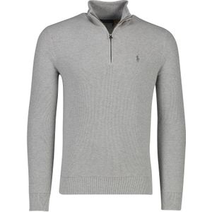 Polo Ralph Lauren - Mesh-Knit Quarter-Zip Jumper - Grijs - Katoen