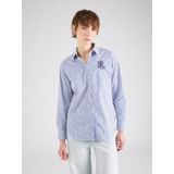 LAUREN RALPH LAUREN - Gestreept Hemd - Blauw/Wit - 95% Katoen, 5% Elasthan