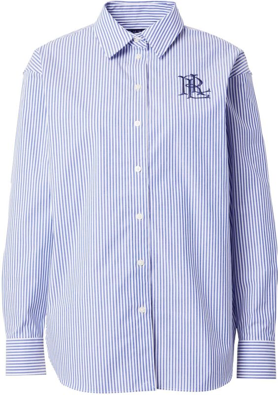 LAUREN RALPH LAUREN - Gestreept Hemd - Blauw/Wit - 95% Katoen, 5% Elasthan