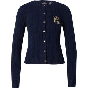 Vest met kabelmotief, ronde hals, knoopsluiting RALHAN LAUREN RALPH LAUREN. Katoen materiaal. Maten XS. Blauw kleur
