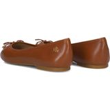 Ballerina 'JAYNA' - Effen - Glad Leer - Platte Hak