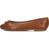 Ballerina 'JAYNA' - Effen - Glad Leer - Platte Hak