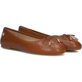 Ballerina 'JAYNA' - Effen - Glad Leer - Platte Hak