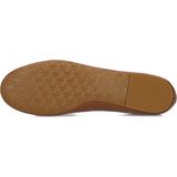 Ballerina 'JAYNA' - Effen - Glad Leer - Platte Hak