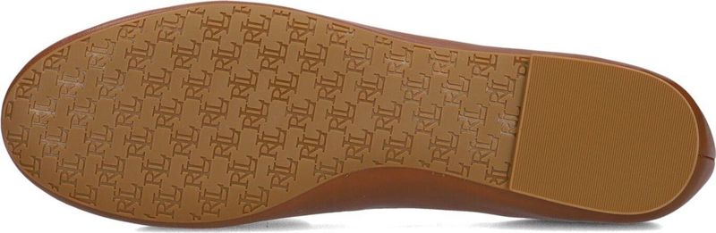 Ballerina 'JAYNA' - Effen - Glad Leer - Platte Hak