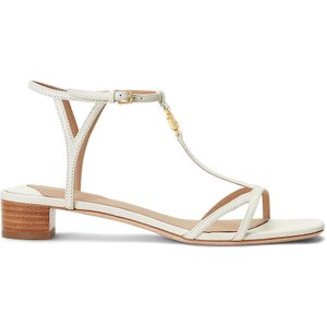 Leren sandalen met kleine hak FALLON LAUREN RALPH LAUREN. Leer materiaal. Maten 38. Beige kleur