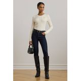 Ralph Lauren - Kabel Gebreide Trui - Beige - Gekamd Katoen - Slim Fit