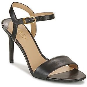 Sandalen met hoge hak, in leer GWEN LAUREN RALPH LAUREN. Leer materiaal. Maten 39. Zwart kleur