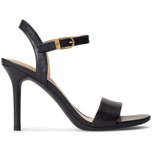 Sandalen met hoge hak, in leer GWEN LAUREN RALPH LAUREN. Leer materiaal. Maten 37. Zwart kleur
