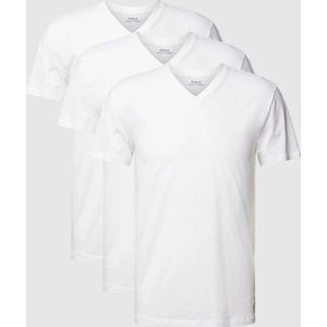 Polo Ralph Lauren - T-shirt - Wit - Set van 3 - V-hals - Katoen
