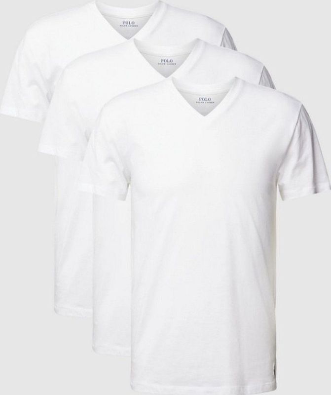 Polo Ralph Lauren - T-shirt - Wit - Set van 3 - V-hals - Katoen