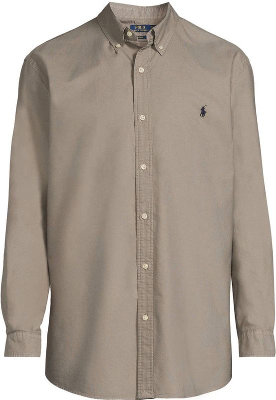 POLO Ralph Lauren - Zakelijk Overhemd - Taupe - Slim Fit - 100% Katoen
