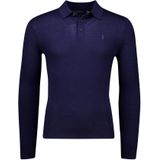 Polo Ralph Lauren - Trui - Marineblauw - Merinoswol - Knoopsluiting