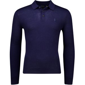 Polo Ralph Lauren - Trui - Marineblauw - Merinoswol - Knoopsluiting