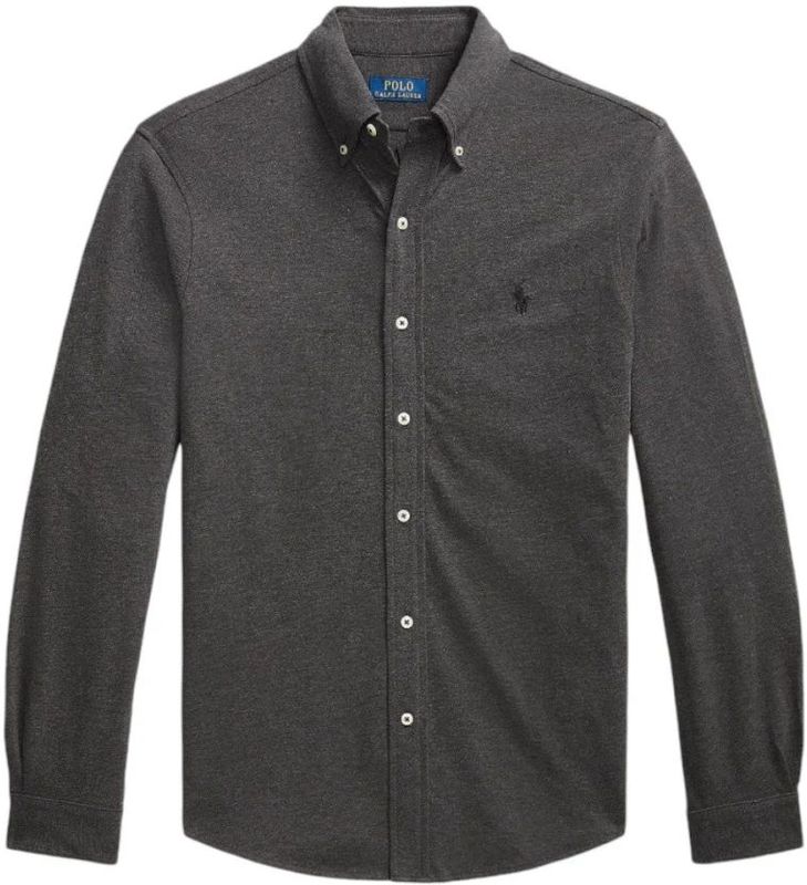 Overhemd - Mélange - Lange Mouw - Regular Fit - Katoen - Button-down Kraag