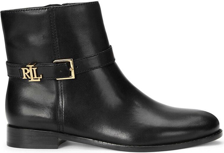 Ralph Lauren - Brooke - Enkellaarsjes - Zwart - Leer