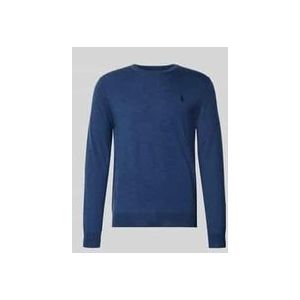 Polo Ralph Lauren - Slim-Fit Wasbare Wollen Trui - Blauw - Ronde Hals