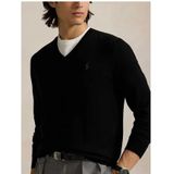 Polo Ralph Lauren - V-hals Trui - Zwart - Wol