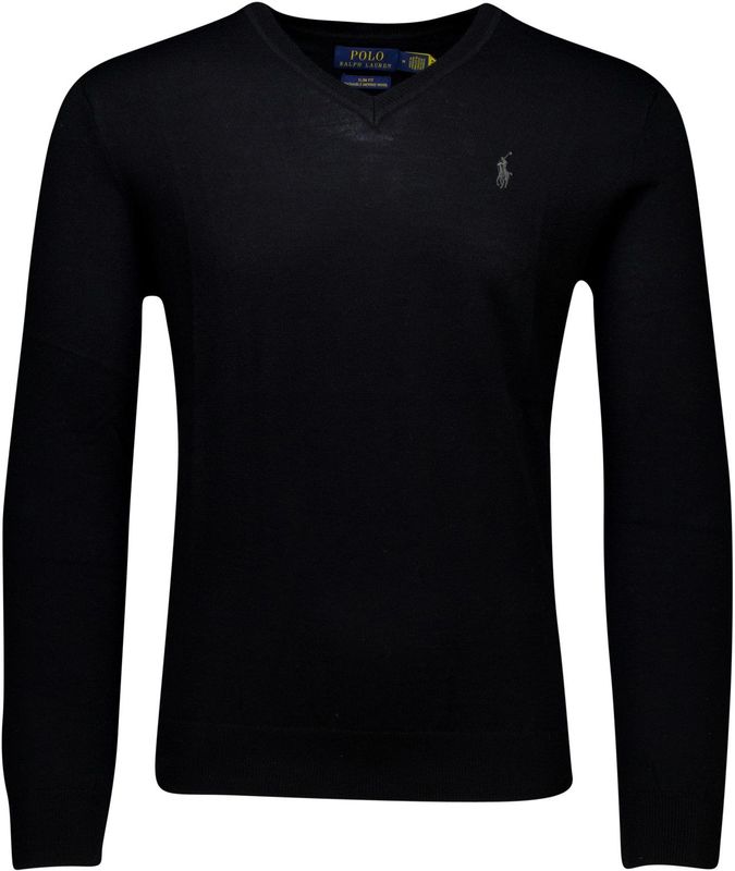 Polo Ralph Lauren - V-hals Trui - Zwart - Wol