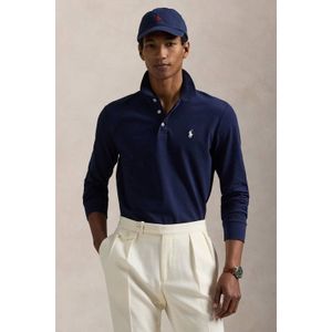Ralph Lauren - Custom Slim Fit Stretch Mesh Polo Shirt - Blauw - Katoen