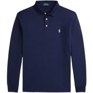 Ralph Lauren - Custom Slim Fit Stretch Mesh Polo Shirt - Blauw - Katoen