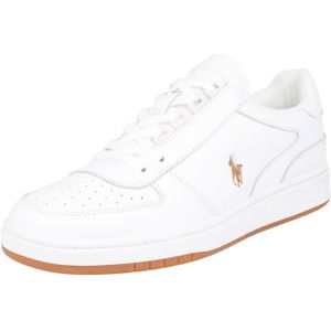 Polo Ralph Laurenvoor mannen. 809877610004 Lederen schoenen LTH wit (46), Leer, Plat, 1 tot 3 cm, Veters, Casual