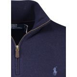 Polo Ralph Lauren - Trui - Marineblauw - Wol - Halve Rits - Geborduurd Logo