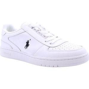 Ledersneaker mit Logo-Stitching