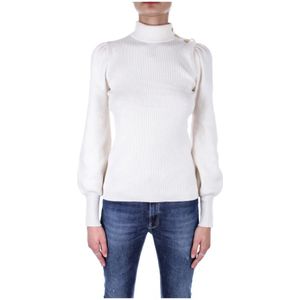 Ralph Lauren - Vesten - Beige - Trui met Opstaande Kraag en Knoopdetails