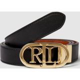 Leren riem met pinsluiting in metallic, model 'OVAL'