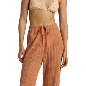 Billabong - Largo - Strandbroek - Oranje - Polyester en Katoenmix, Relaxed Fit, Taillekoord, Cropped Lengte