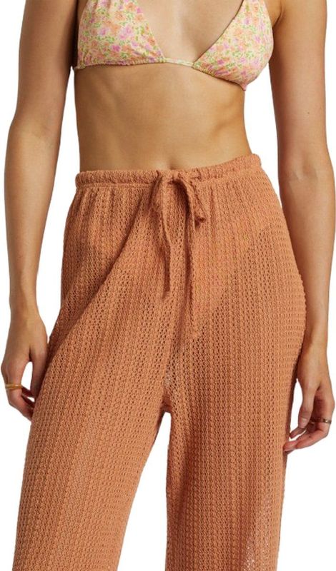Billabong - Largo - Strandbroek - Oranje - Polyester en Katoenmix, Relaxed Fit, Taillekoord, Cropped Lengte