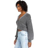 Roxy - Sundaze Washed - Vest - V-hals - Dames - Cropped Model - Lange Mouwen