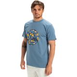 Quiksilver - Evo Bubble Wrapped - T-shirt - Blauw - 100% Biologisch Katoen