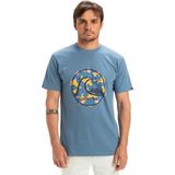 Quiksilver - Evo Bubble Wrapped - T-shirt - Blauw - 100% Biologisch Katoen