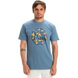 Quiksilver - Evo Bubble Wrapped - T-shirt - Blauw - 100% Biologisch Katoen