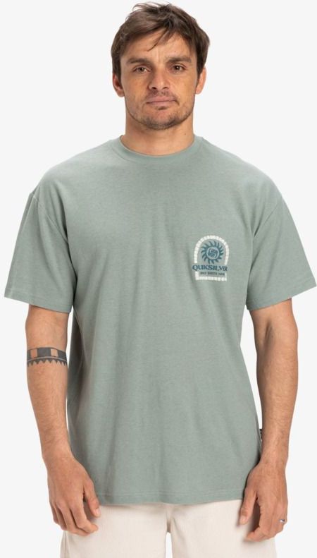 Quiksilver - Cl Sun Power - T-shirt - Groen - 70% Biologisch Katoen - Korte Mouwen
