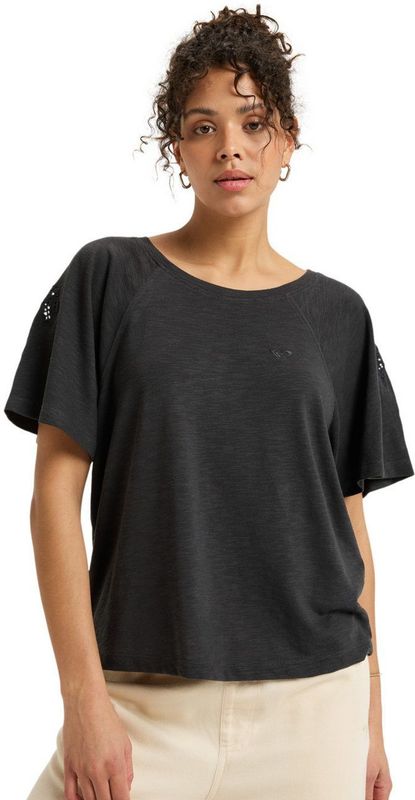 Roxy - T-shirt - Korte Mouw - Wit - Katoen/Polyester