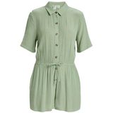 Onesie - Dames - Gekreukte Viscosestof - Relaxed Fit - Korte Mouwen - Elastische Tailleband