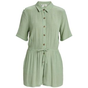 Onesie - Dames - Gekreukte Viscosestof - Relaxed Fit - Korte Mouwen - Elastische Tailleband