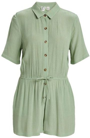 Onesie - Dames - Gekreukte Viscosestof - Relaxed Fit - Korte Mouwen - Elastische Tailleband