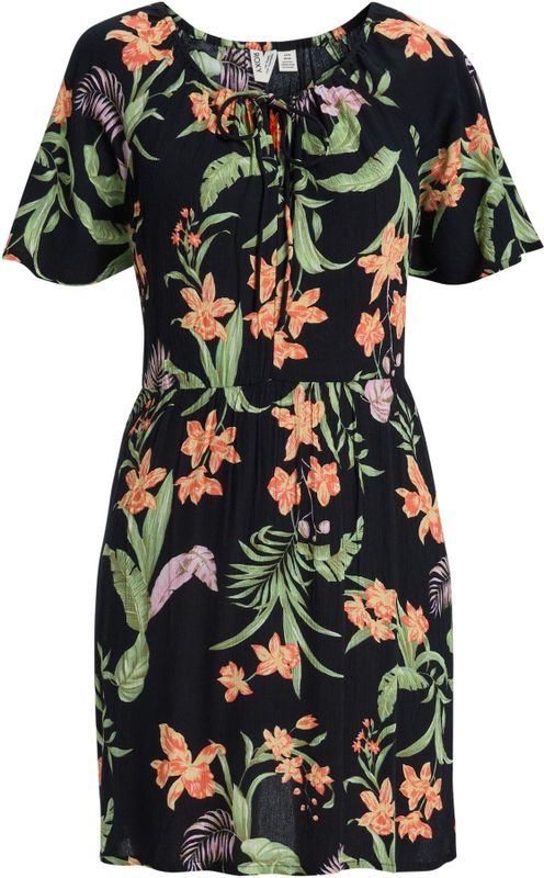 Roxy - Tropical Tides - Damesjurk - Anthraciet - Crinkle Stof