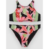 ROXY Badpak 'Active'  antraciet / mintgroen / rosa / lichtrood