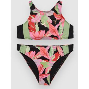 ROXY Badpak 'Active'  antraciet / mintgroen / rosa / lichtrood